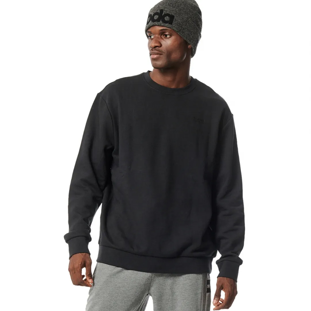 BODY ACTION Men's Fleece Crewneck Sweatshirt Αντρικό Φούτερ - Μαύρο