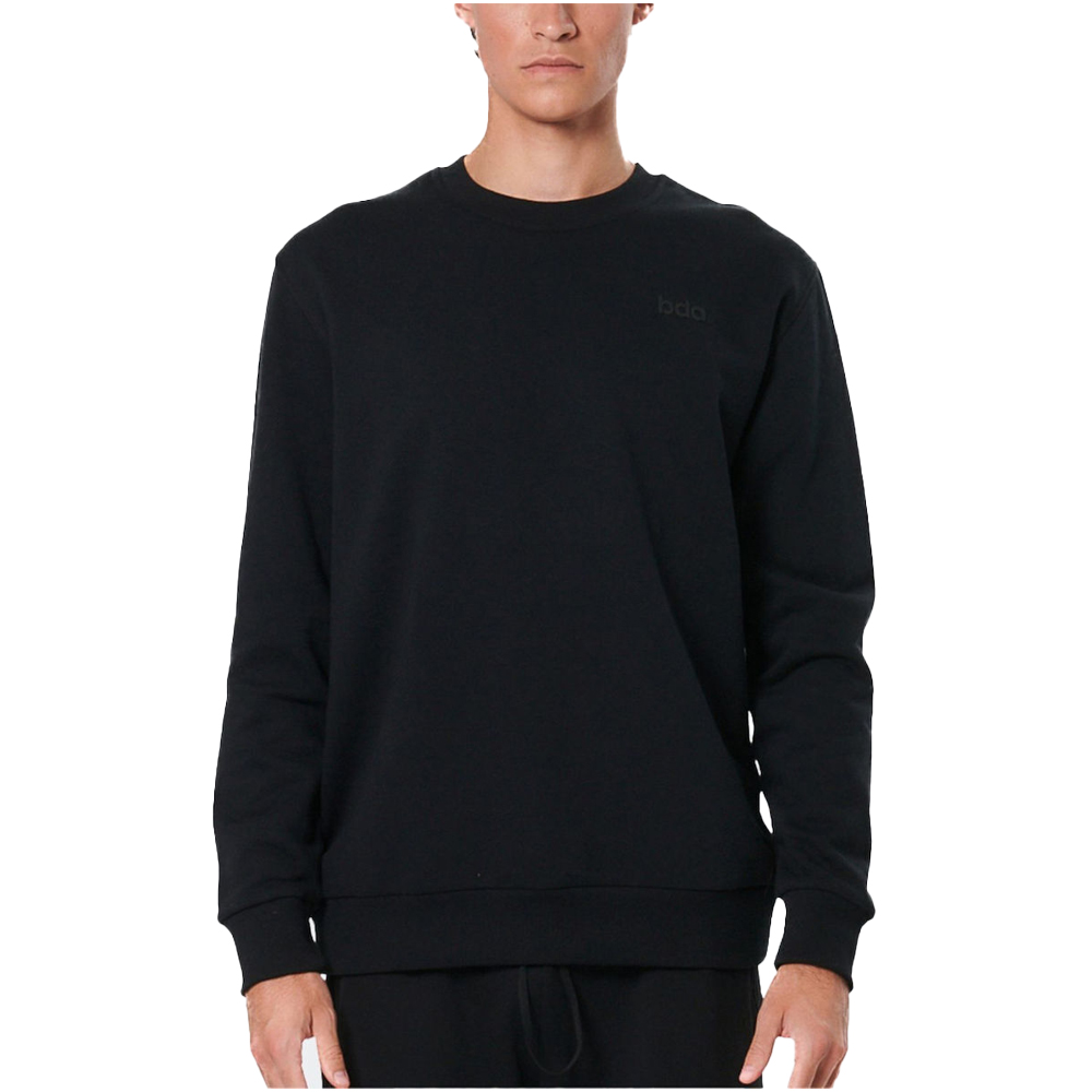 BODY ACTION Men's Fleece Crewneck Sweatshirt Ανδρικό Φούτερ  - Μαύρο