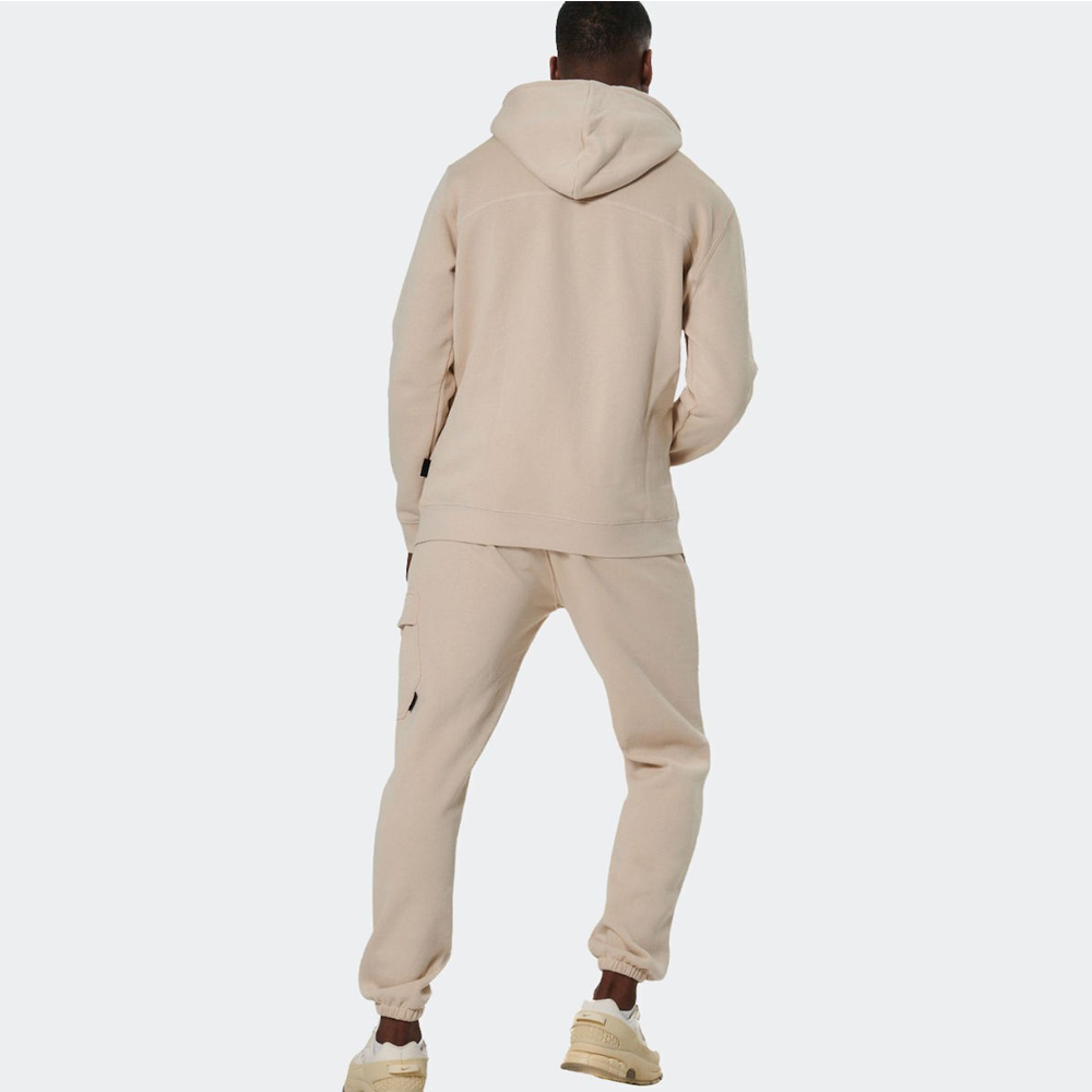 BODY ACTION Men's Half-Zip Hooded Sweatshirt Ανδρικό Φούτερ με κουκούλα - 2