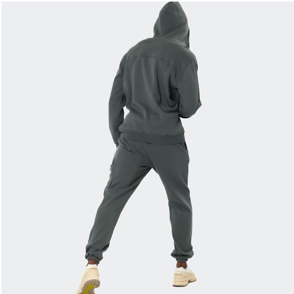 BODY ACTION Men's Half-Zip Hooded Sweatshirt Ανδρικό Φούτερ με κουκούλα - 2