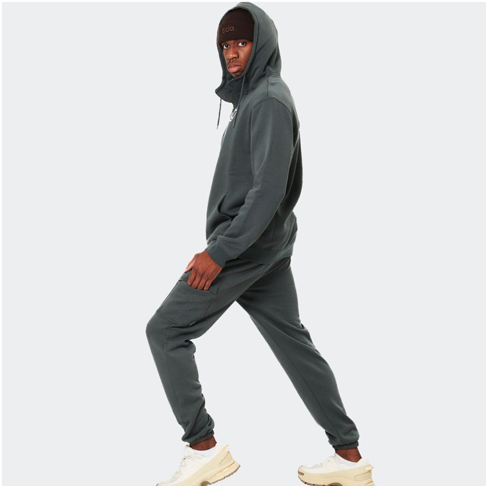 BODY ACTION Men's Half-Zip Hooded Sweatshirt Ανδρικό Φούτερ με κουκούλα - 4