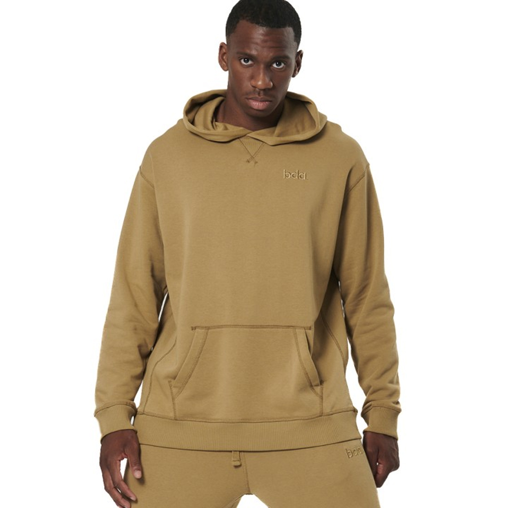 BODY ACTION Men's French Terry Hoodie Ανδρικό Φούτερ με κουκούλα - Χρυσό