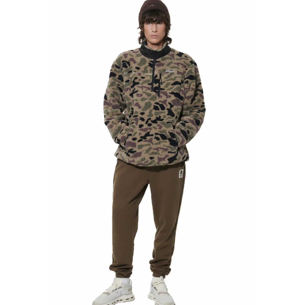 BODY ACTION Men's Half - Zip Printed Sherpa Ανδρικό Φούτερ - 4