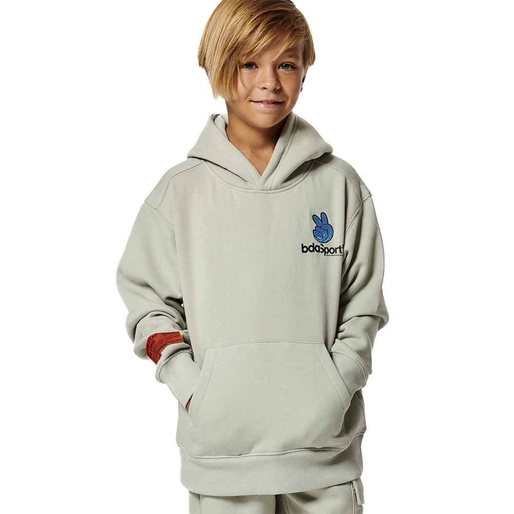 BODY ACTION Kid's Long Sleeve Hooded Sweatshirt Παιδικό Φούτερ με κουκούλα - Γκρι