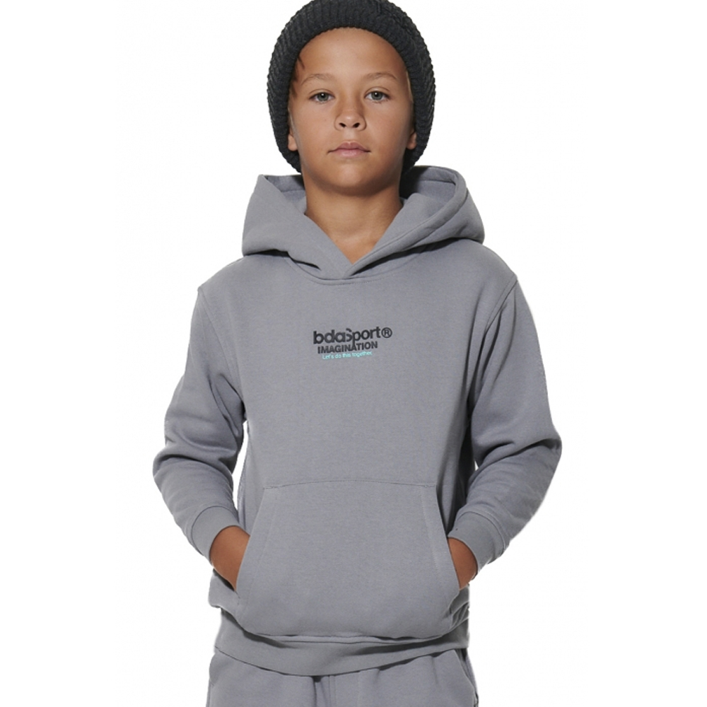 BODY ACTION Boy's Fleece Sweatshirt Παιδικό Φούτερ με κουκούλα - Γκρι