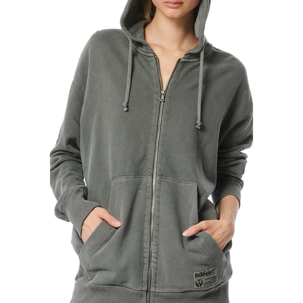 BODY ACTION Women's Over-Dyed Full Zip Hoodie Γυναικεία Ζακέτα - 3