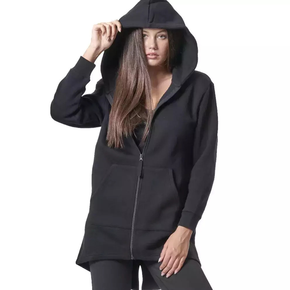 BODY ACTION Women's Long Fishtail Hooded Jacket  Γυναικεία Ζακέτα Με Κουκούλα  - 1