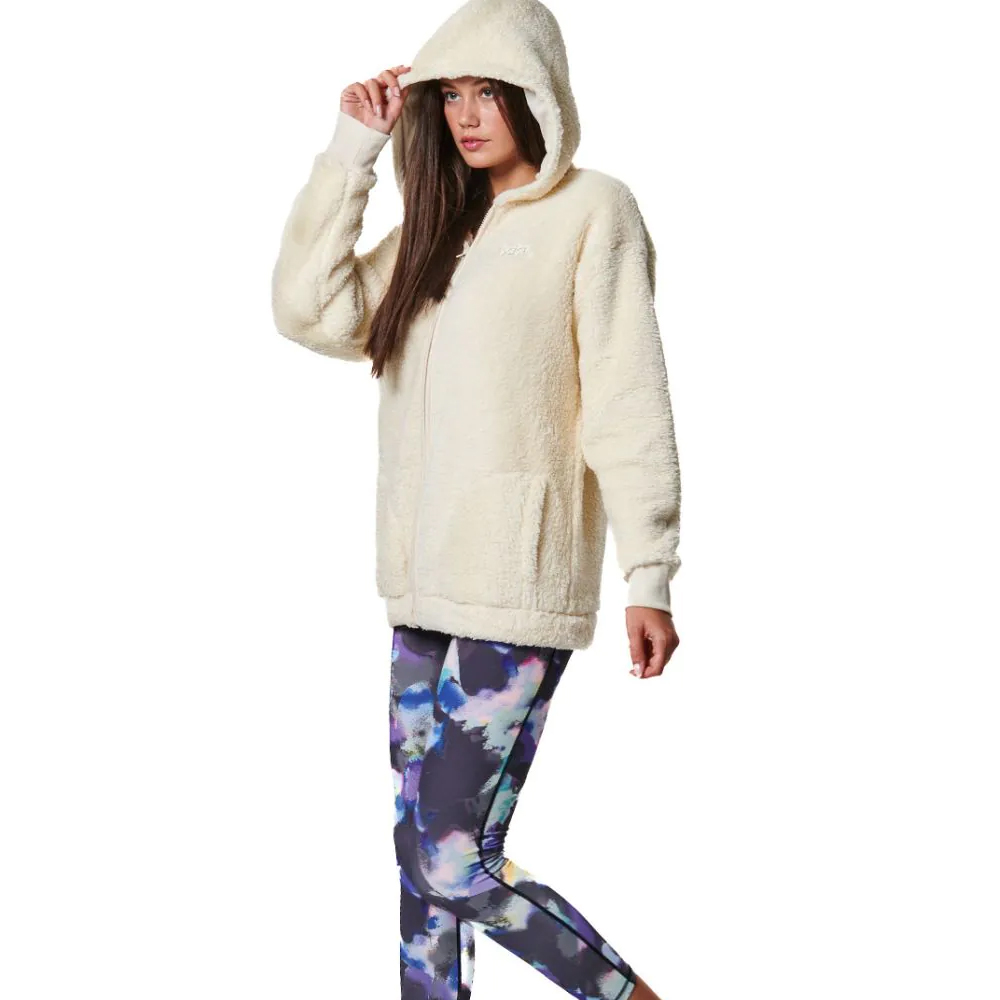 BODY ACTION Oversized Full-Zip Sherpa Hoodie Γυναικεία Ζακέτα Με Κουκούλα - 4