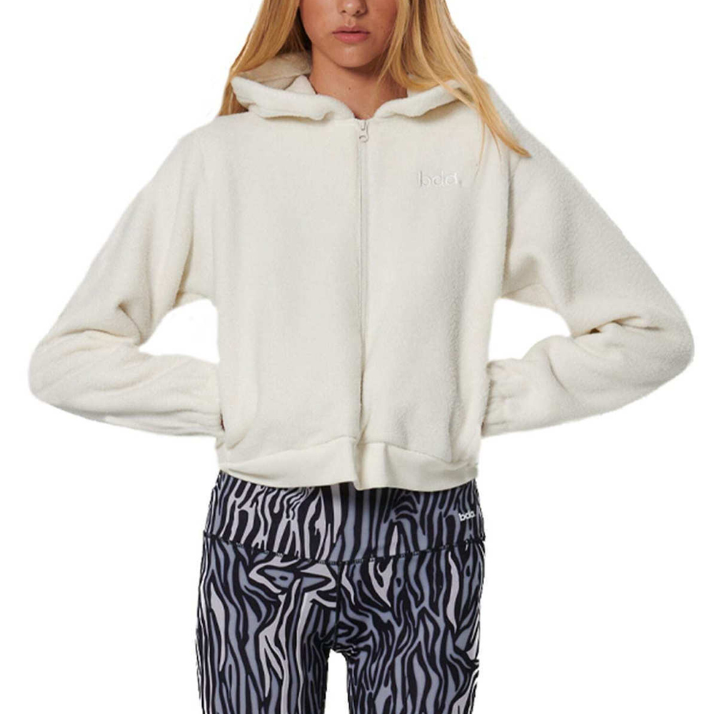 BODY ACTION Women's Full- Zip Sherpa Fleece Hoodie Γυναικεία Ζακέτα - Λευκό