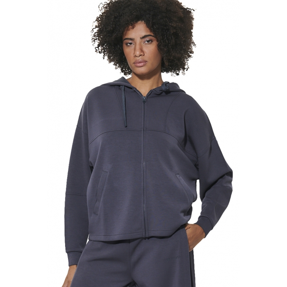 BODY ACTION Women's Modal Hooded Jacket Γυναικεία  Ζακέτα με κουκουλα - Γκρι