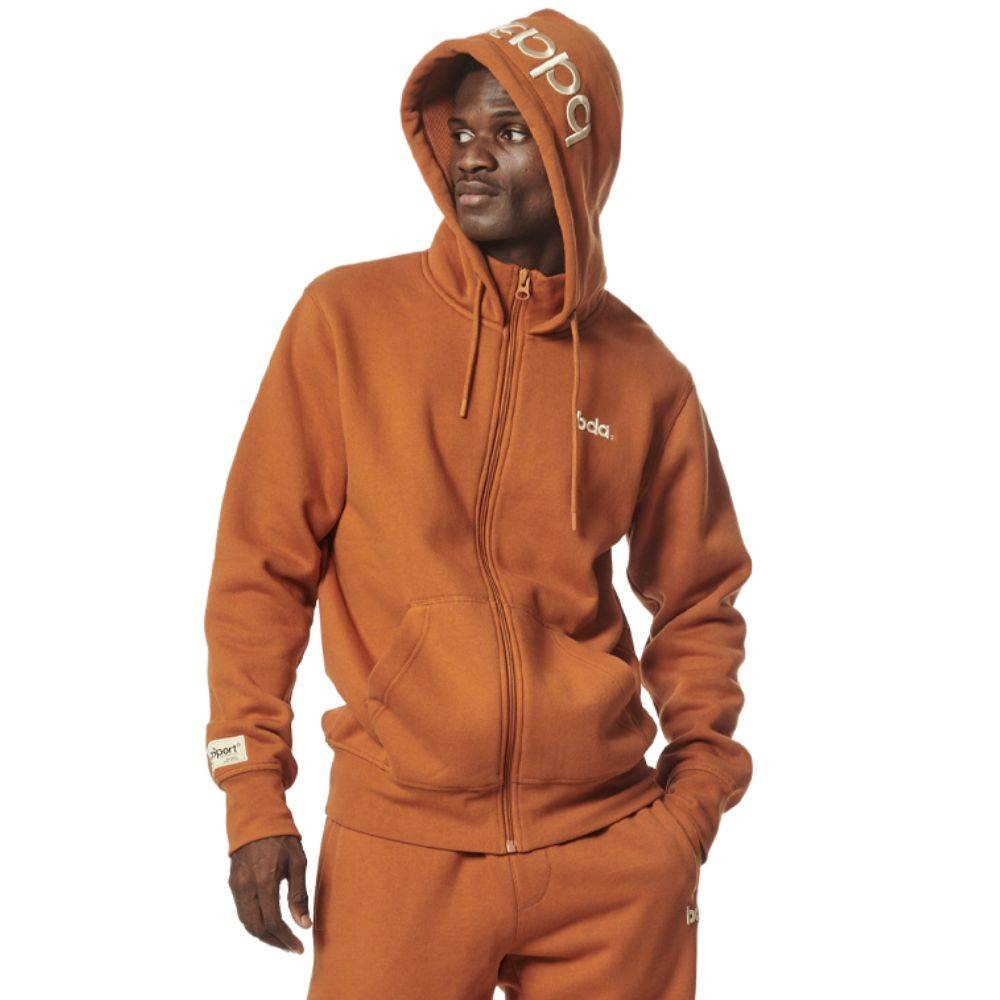 BODY ACTION Men's Hooded Sweat Jacket Αντρική Ζακέτα - Πορτοκαλί