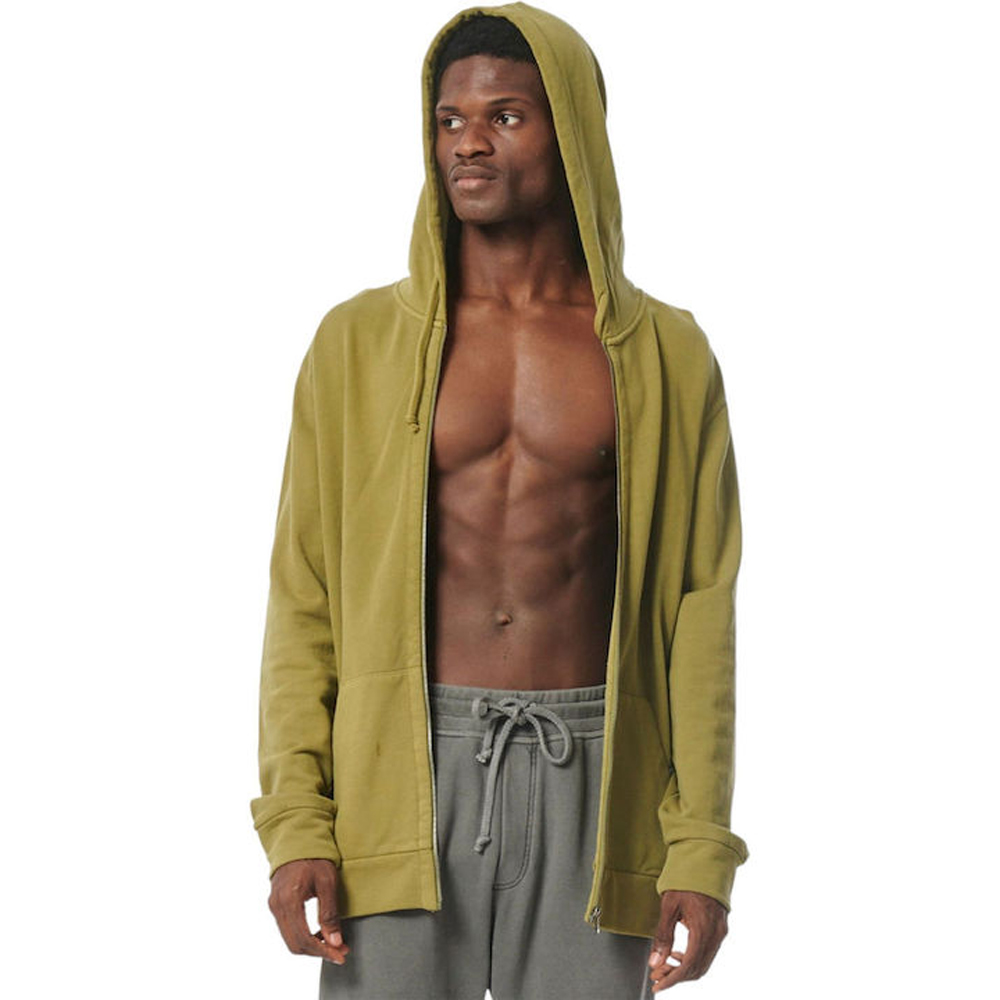 BODY ACTION Men's Over-Dyed Full Zip Hoodie Αντρική Ζακέτα - 3