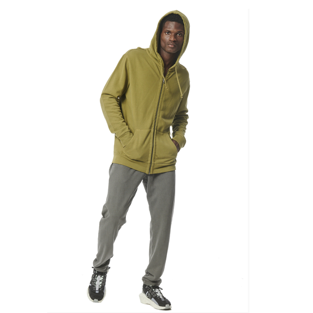 BODY ACTION Men's Over-Dyed Full Zip Hoodie Αντρική Ζακέτα - 4