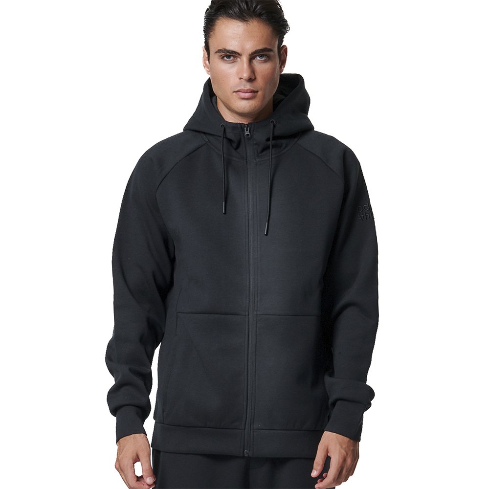 BODY ACTION Men's Sport Gym Tech Zip Hoodie Ανδρική Ζακέτα με κουκούλα - Μαύρο