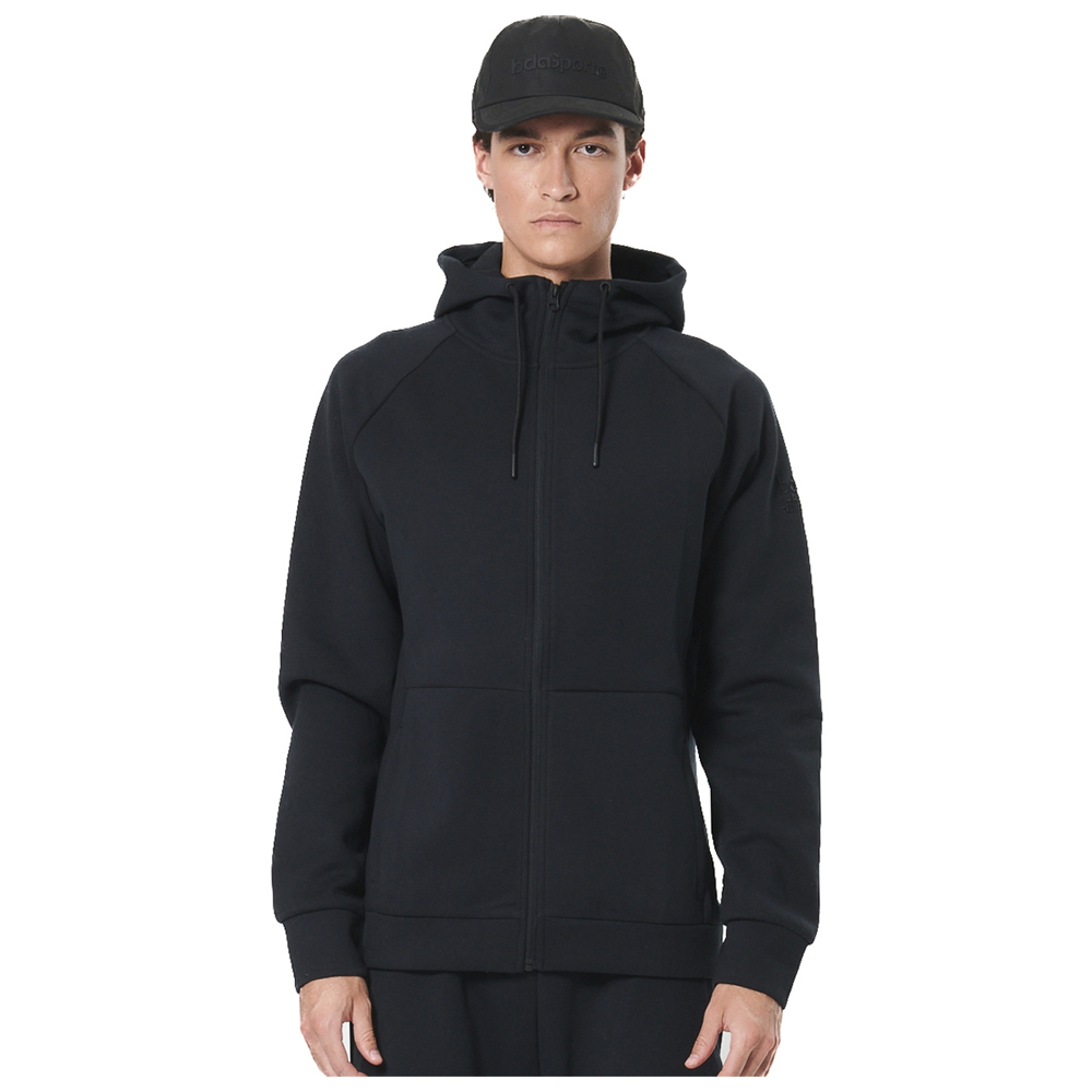 BODY ACTION Men's Sport Gym Tech Zip Hoodie Ανδρική Ζακέτα με κουκούλα - Μαύρο