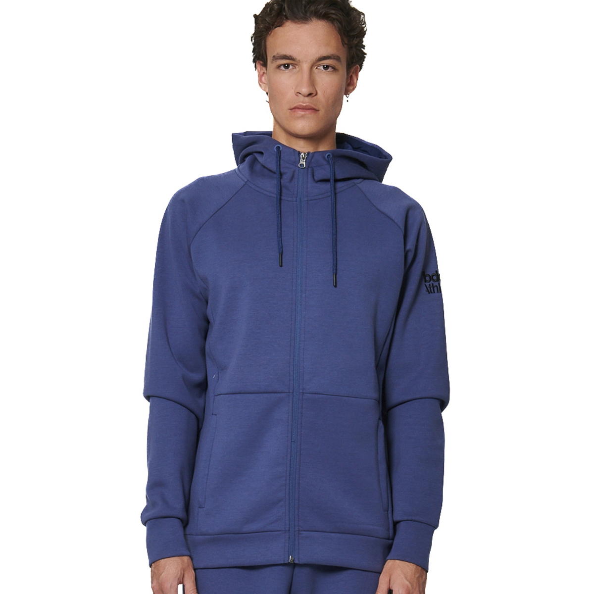 BODY ACTION Men's Sport Gym Tech Zip Hoodie Ανδρική Ζακέτα με κουκούλα - Μπλε