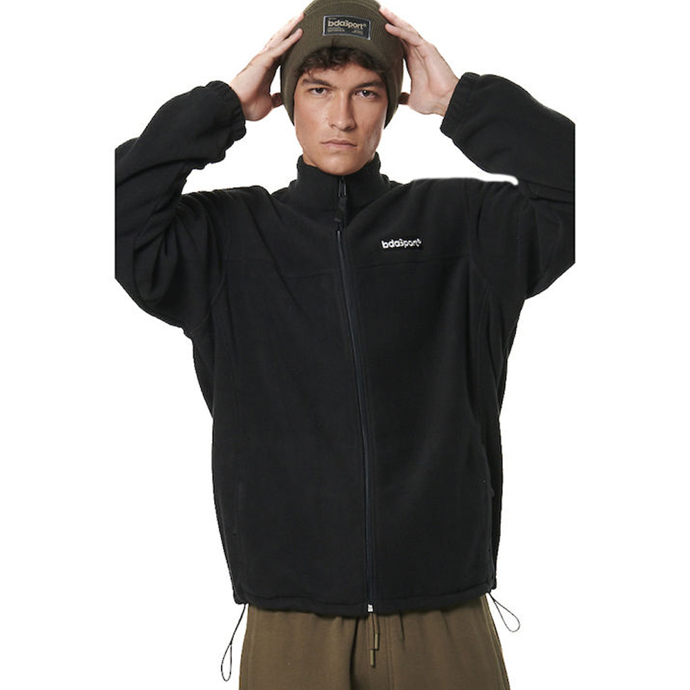 BODY ACTION Men's Polar Fleece Jacket Ανδρική Ζακέτα - Μαύρο