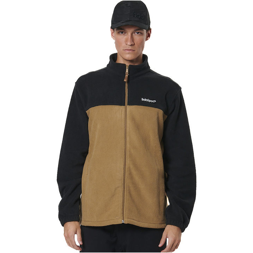 BODY ACTION Men's Polar Fleece Jacket Ανδρική Ζακέτα - Καφέ