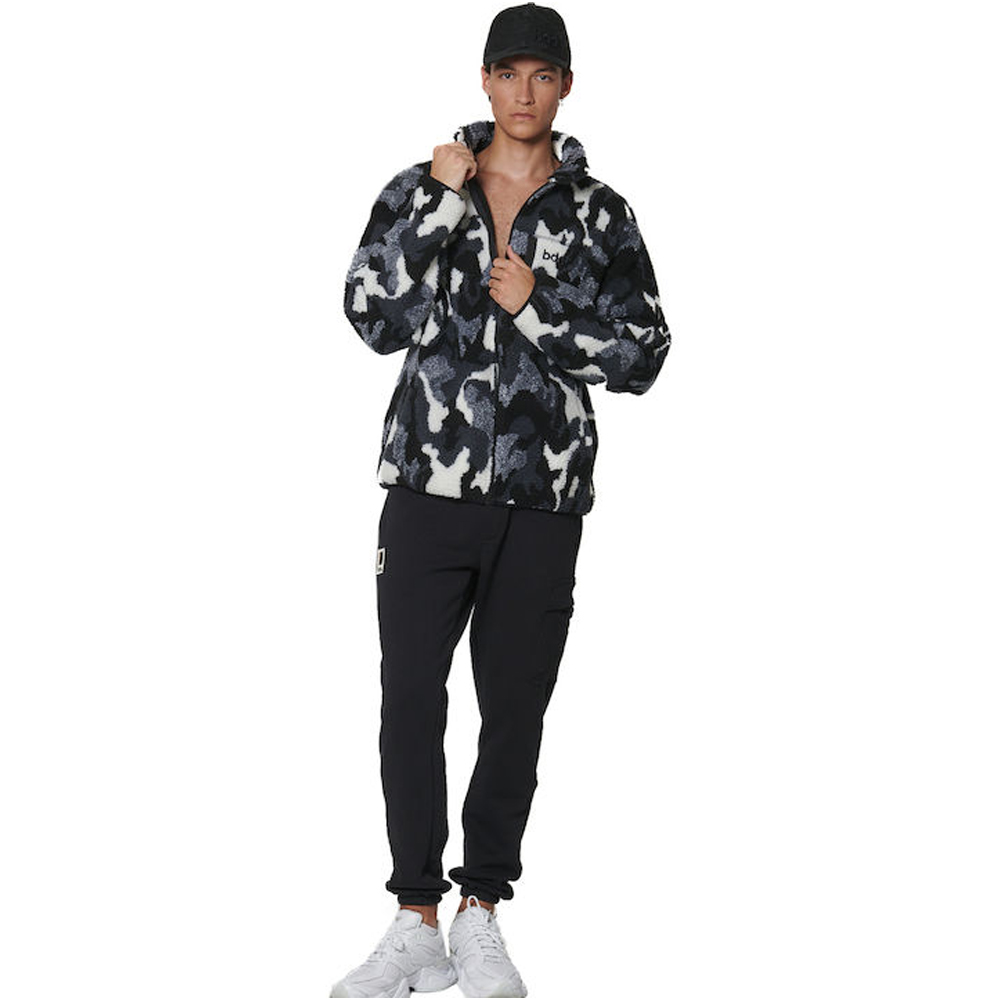 BODY ACTION Men's Printed Sherpa-Fleece Ανδρική Ζακέτα - 3