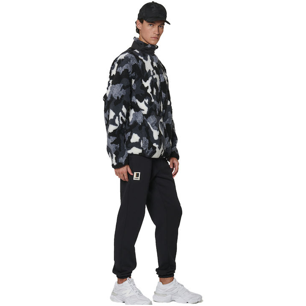 BODY ACTION Men's Printed Sherpa-Fleece Ανδρική Ζακέτα - 4