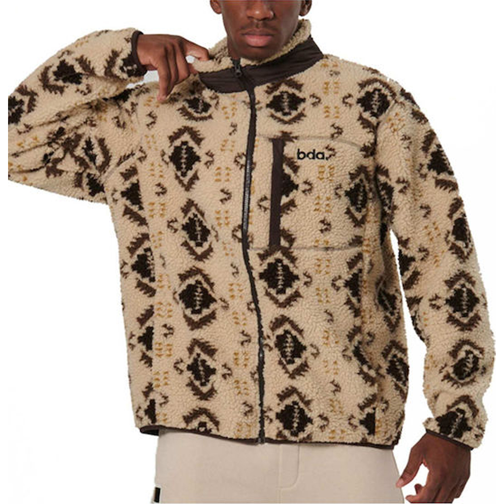 BODY ACTION Men's Printed Sherpa-Fleece Ανδρική Ζακέτα - 3