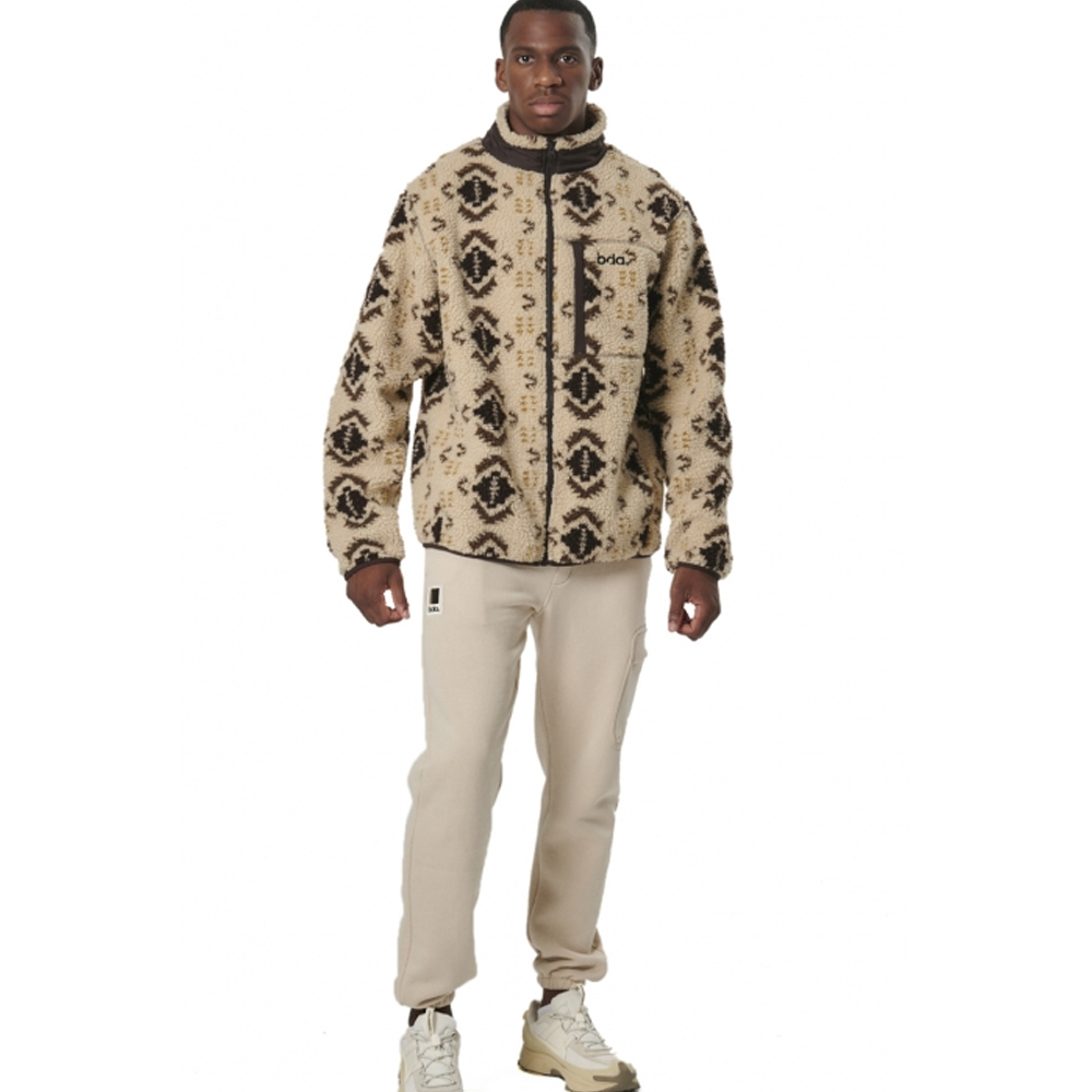 BODY ACTION Men's Printed Sherpa-Fleece Ανδρική Ζακέτα - 4