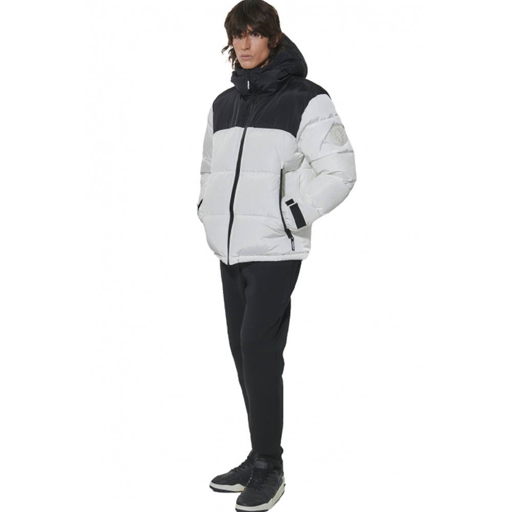 BODY ACTION Men's Two - Tone Puffer Jacket Ανδρικό Μπουφάν με κουκούλα - 3