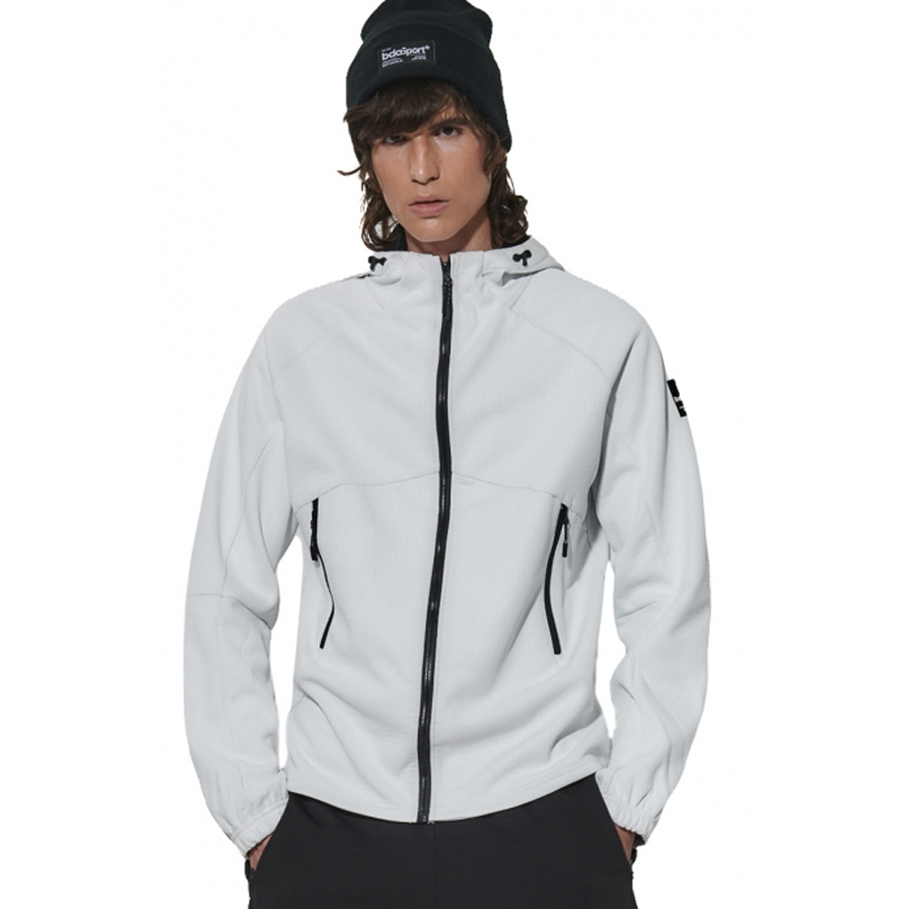 BODY ACTION Men's Softshell Full - Zip Hooded Jacket Ανδρική Ζακέτα με κουκούλα - Λευκό