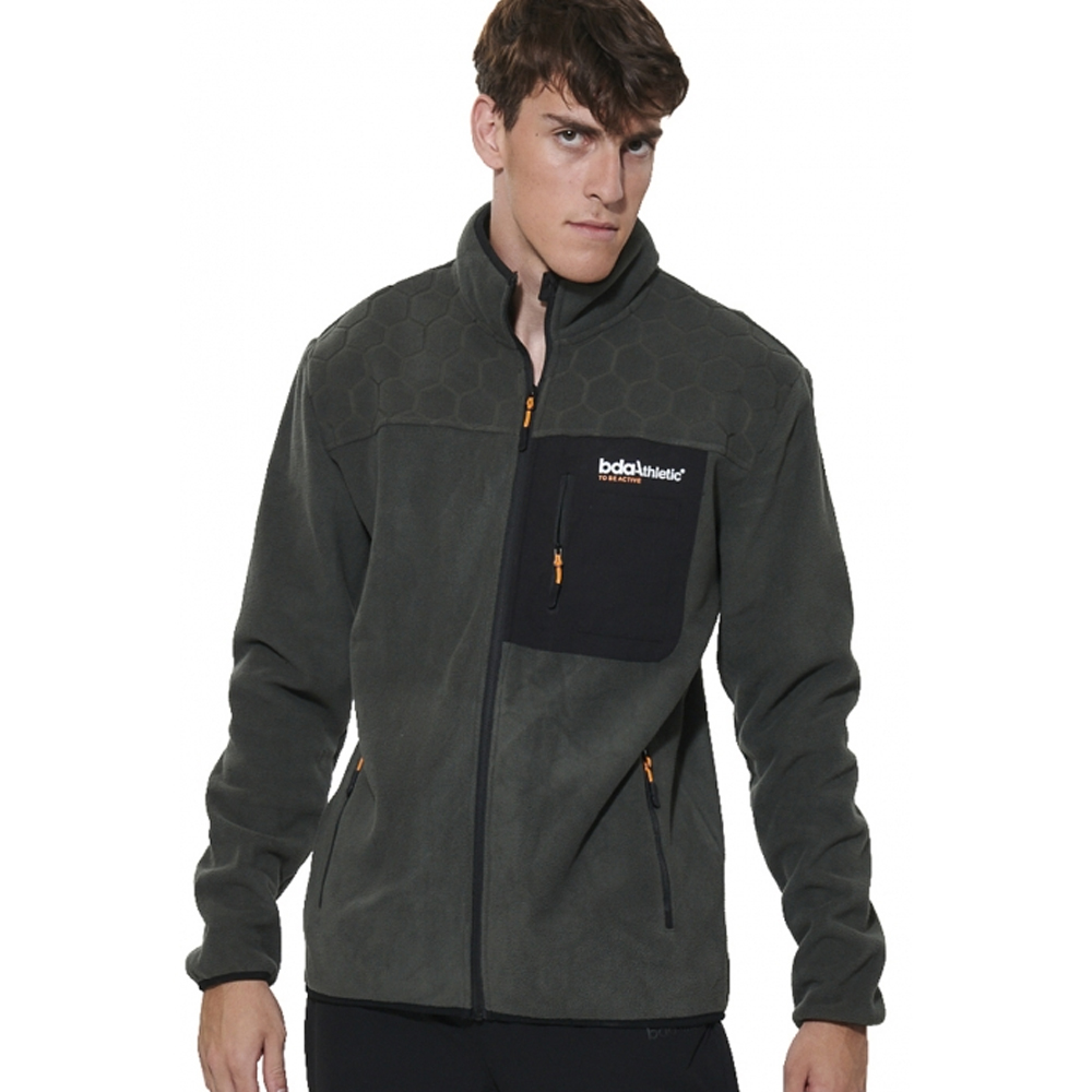 BODY ACTION Men's Full - Zip Polar Fleeece Jacket Ανδρική Ζακέτα  - Χακί