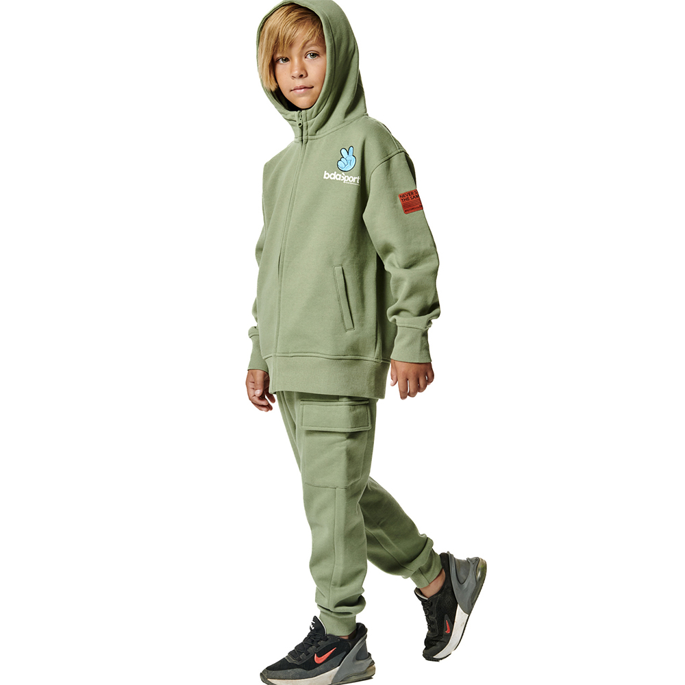 BODY ACTION Kids Long Sleeve Full Zip Jacket Παιδική Ζακέτα με κουκούλα - 4