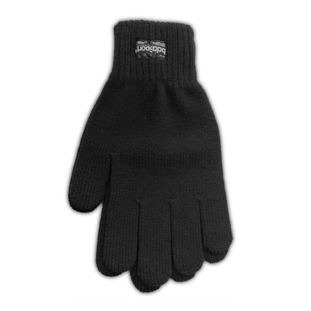 BODY ACTION Ribbed Knit Gloves Unisex Γάντια - Μαύρο