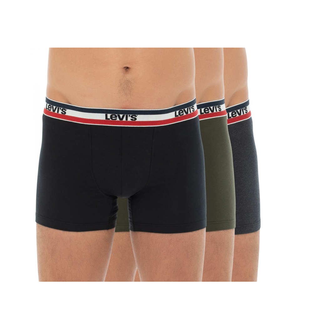 LEVI'S Boxer Brief 3 Pack Ανδρικά Εσώρουχα Σετ 3 - Χακί