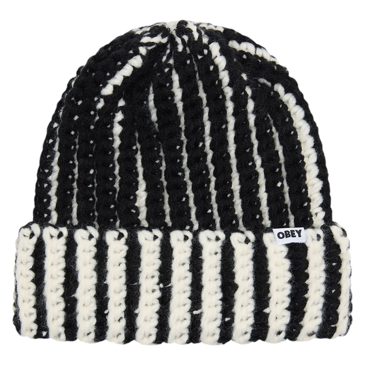 OBEY Scout Chunky Beanie Unisex Σκούφος - Μαύρο-Λευκό