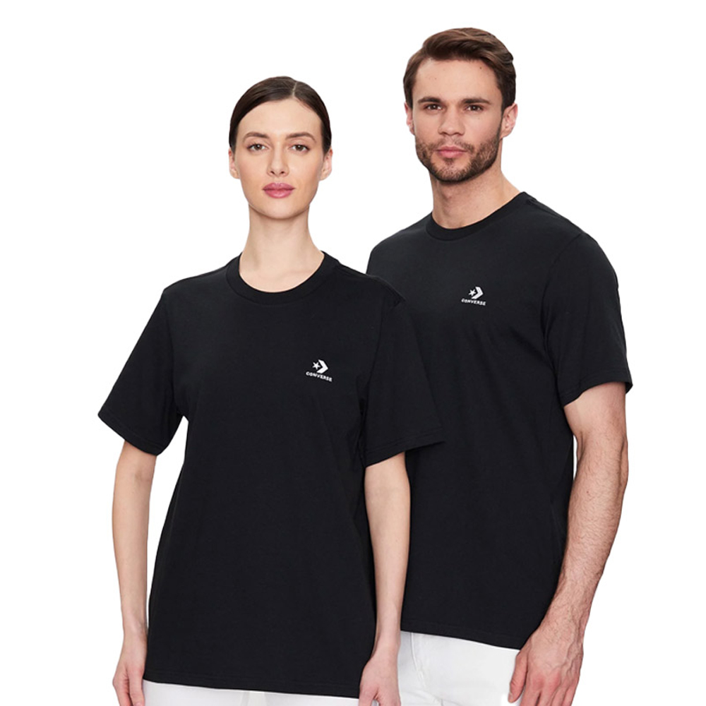 CONVERSE Go-To Embroidered Star Chevron Unisex T-Shirt - Μαύρο