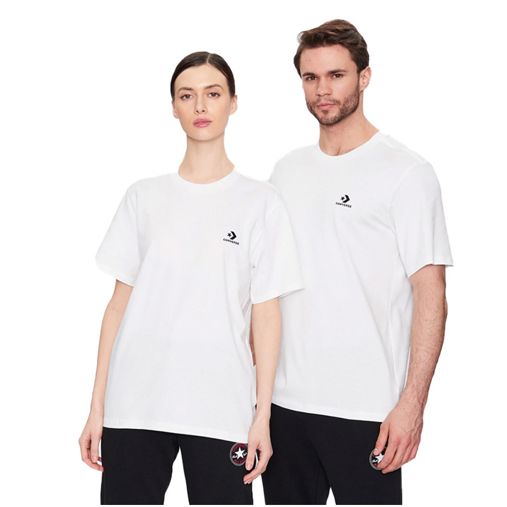 CONVERSE Go-To Embroidered Star Chevron Unisex T-Shirt - Λευκό