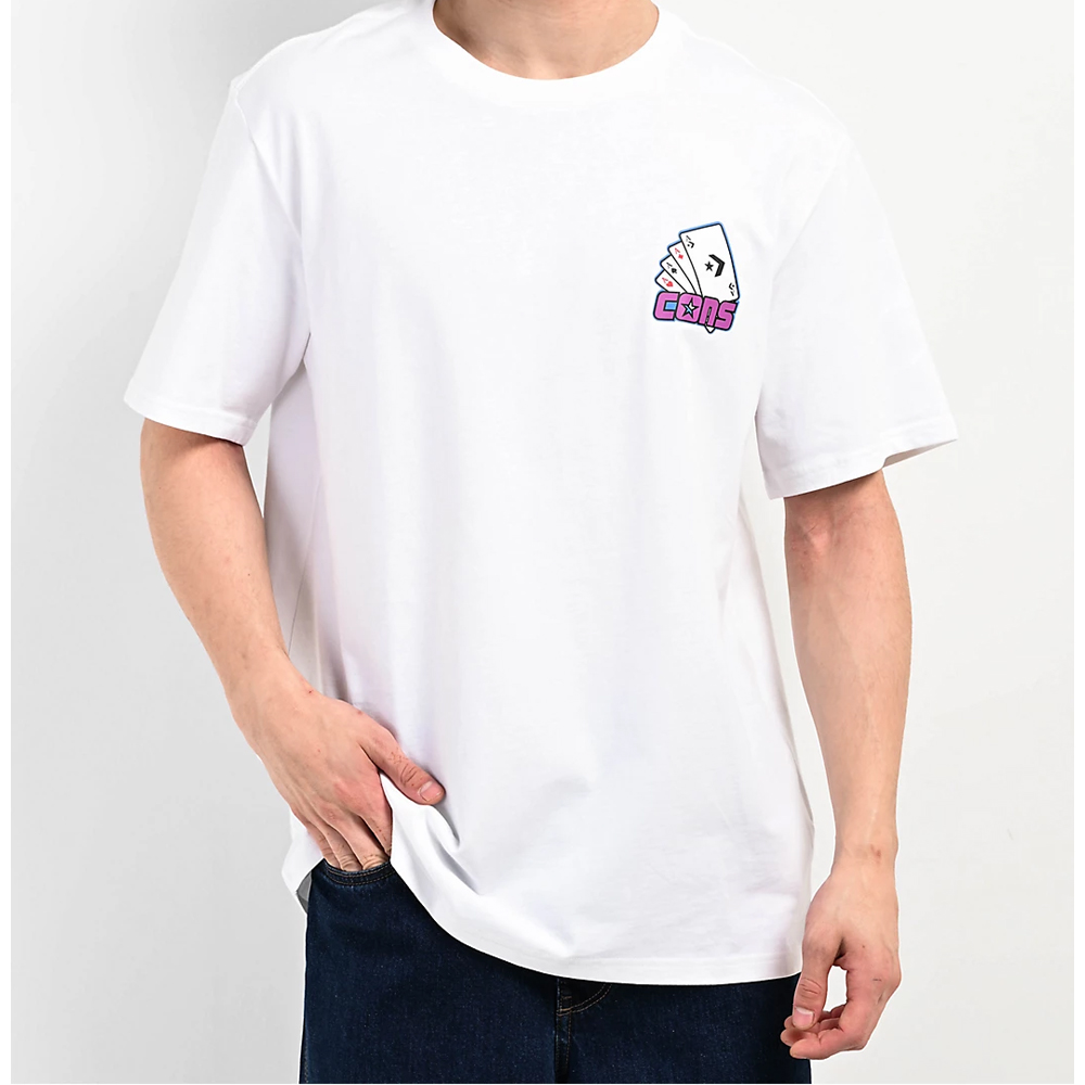 CONVERSE Card Skate Tee Ανδρικό T-Shirt - Λευκό
