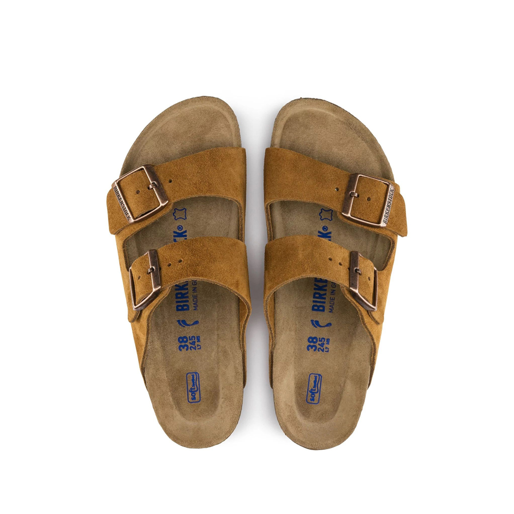 BIRKENSTOCK Arizona Soft Footbed Suede Leather Narrow Fit Γυναικείες Ανατομικές Παντόφλες  - Καφέ