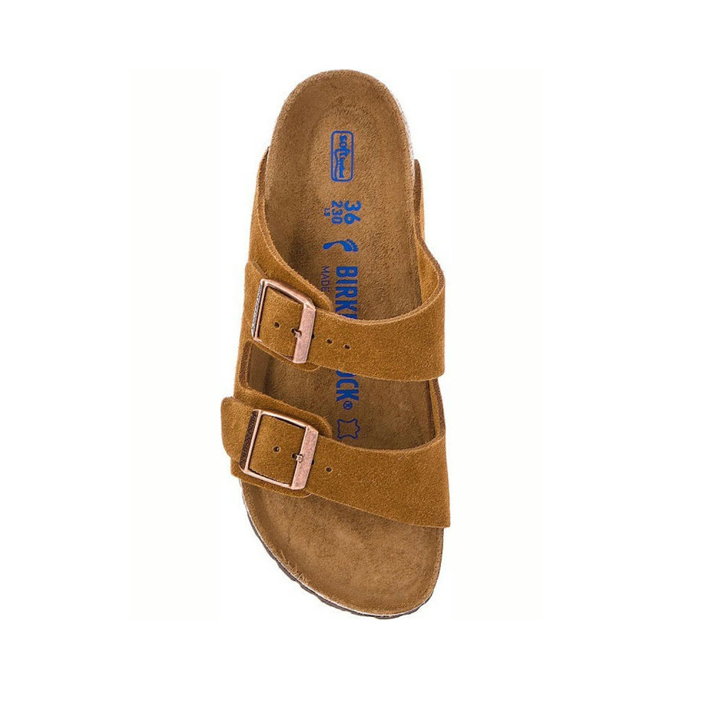 BIRKENSTOCK Arizona Soft Footbed Suede Leather Narrow Fit Γυναικείες Ανατομικές Παντόφλες  - 4