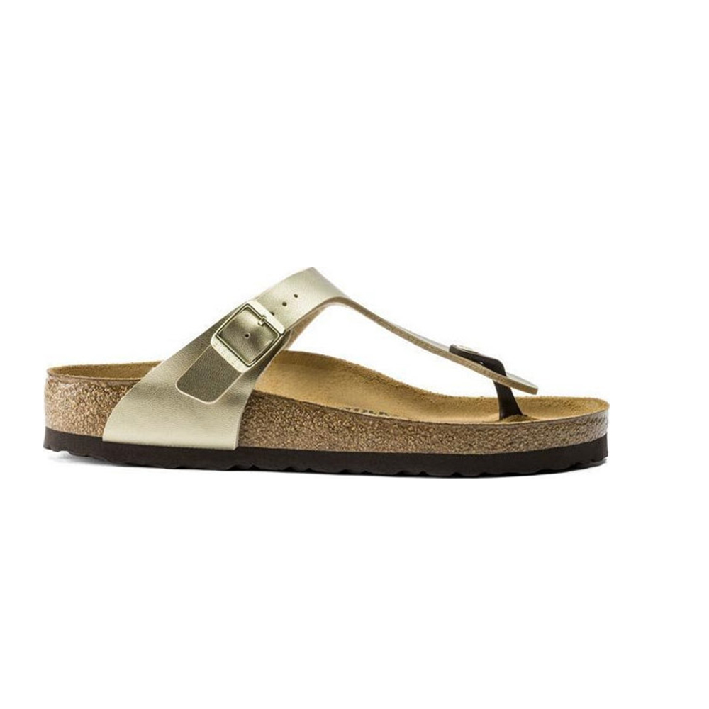 BIRKENSTOCK Classic Gizeh Birko-Flor Narrow Fit Gold Γυναικεία Ανατομικά Σανδάλια Χρυσό - 3