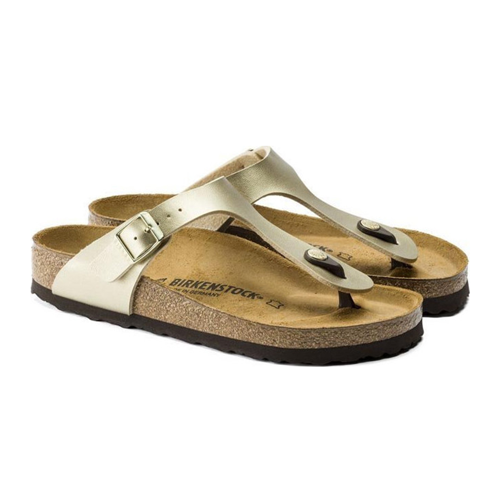 BIRKENSTOCK Classic Gizeh Birko-Flor Narrow Fit Gold Γυναικεία Ανατομικά Σανδάλια Χρυσό - 5