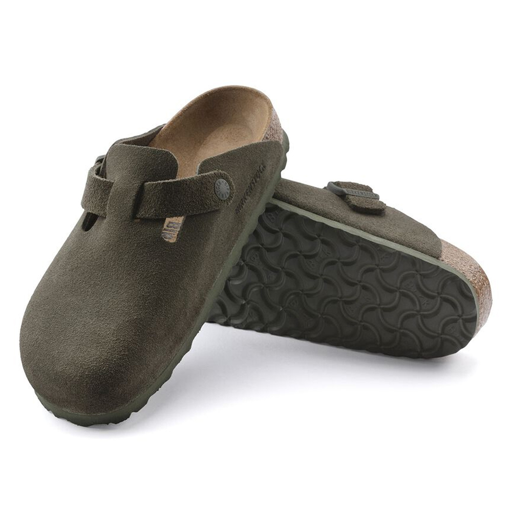 BIRKENSTOCK Leather Boston Leve Thyme Regular Fit Suede Unisex Παντόφλες - 2