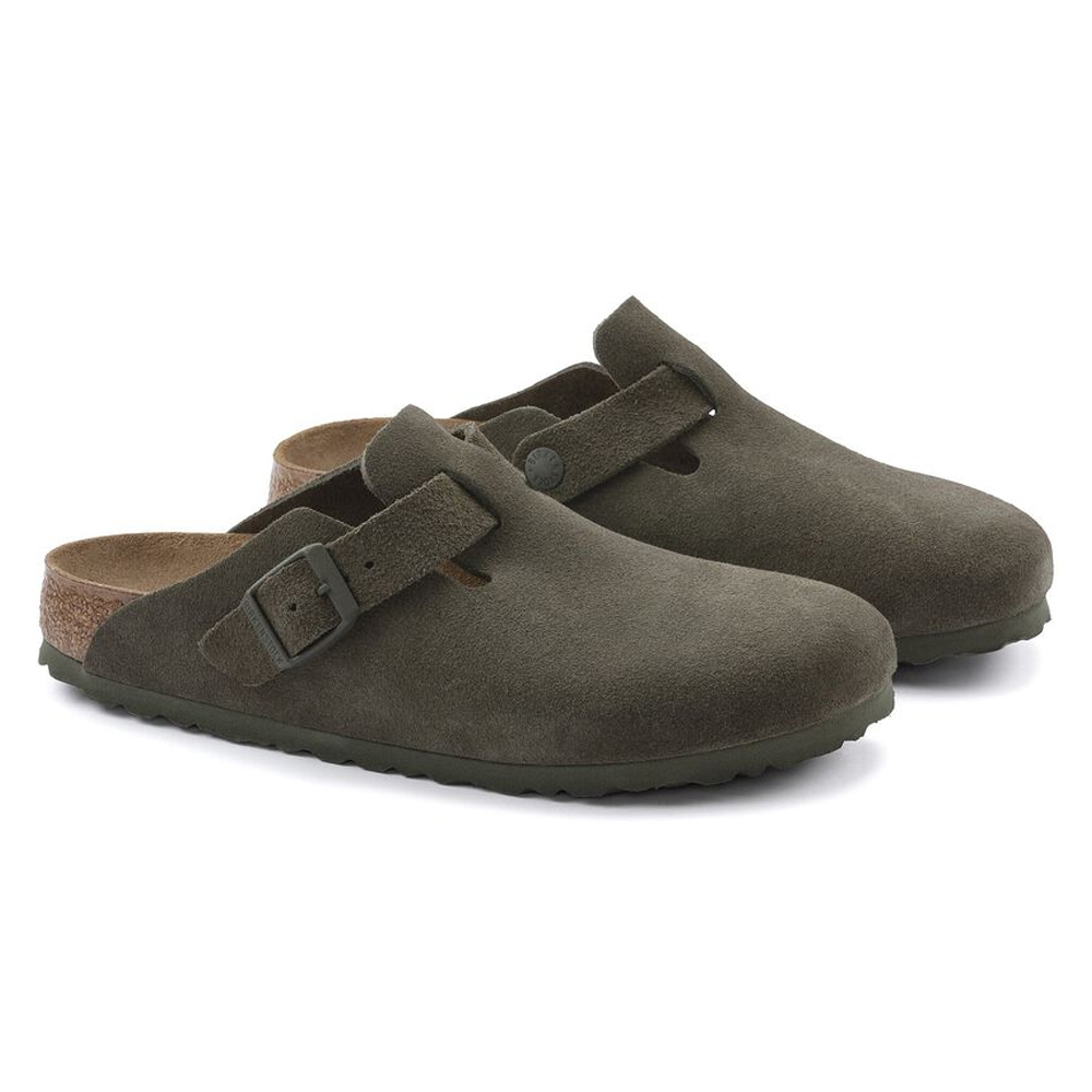 BIRKENSTOCK Leather Boston Leve Thyme Regular Fit Suede Unisex Παντόφλες - 3