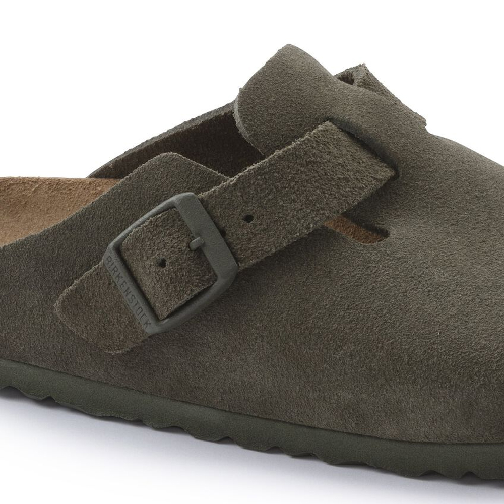 BIRKENSTOCK Leather Boston Leve Thyme Regular Fit Suede Unisex Παντόφλες - 4