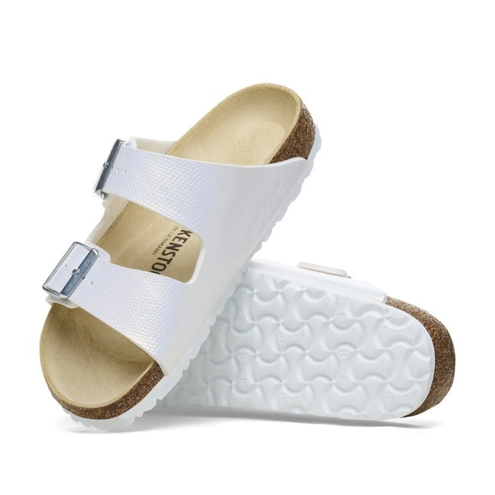 BIRKENSTOCK Classic Arizona BirkoFlor Shiny Lizard White Narrow Fit Γυναικείες Ανατομικές Παντόφλες - 2