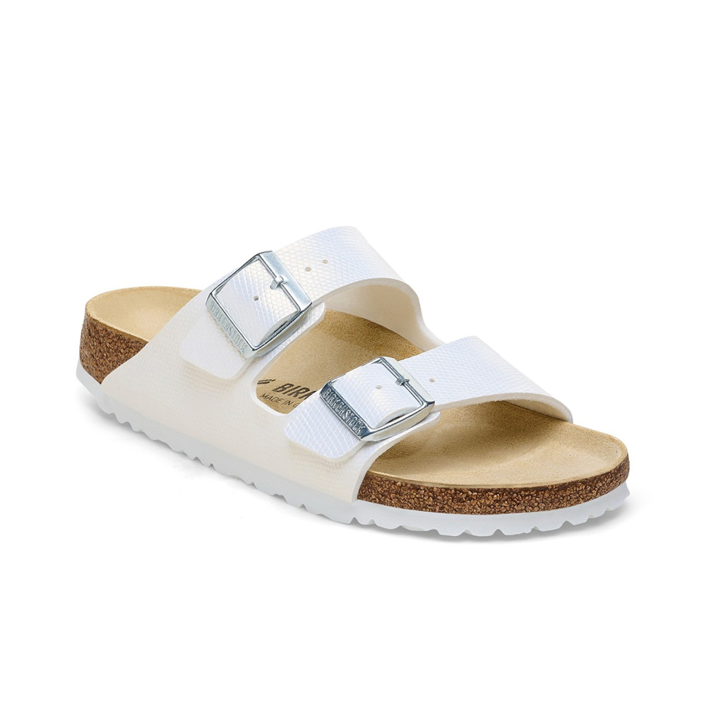 BIRKENSTOCK Classic Arizona BirkoFlor Shiny Lizard White Narrow Fit Γυναικείες Ανατομικές Παντόφλες - 3