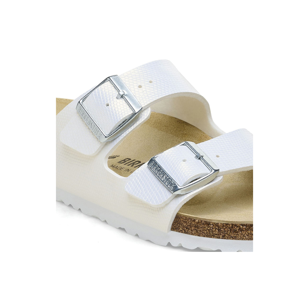 BIRKENSTOCK Classic Arizona BirkoFlor Shiny Lizard White Narrow Fit Γυναικείες Ανατομικές Παντόφλες - 5