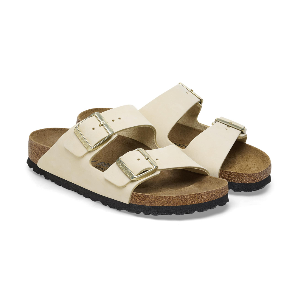 BIRKENSTOCK Classic Arizona Lenb Ecru Narrow Fit Γυναικείες Ανατομικές Παντόφλες - 2