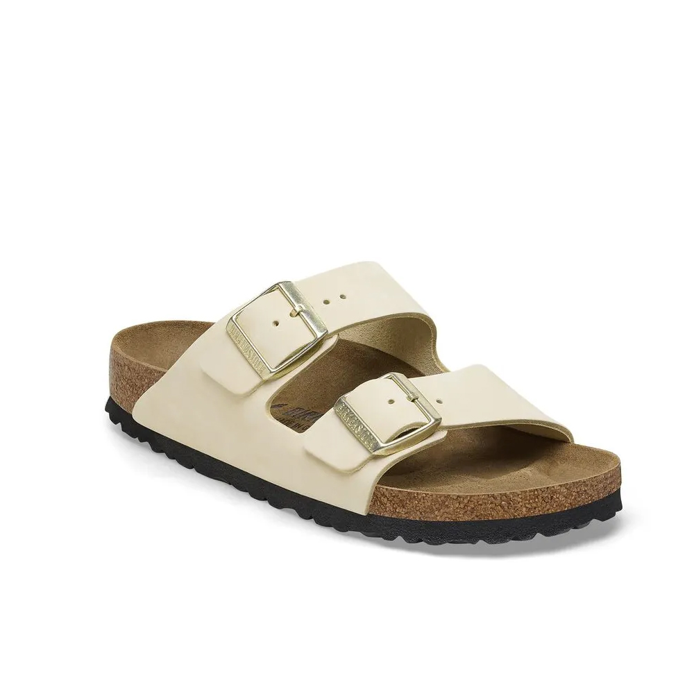 BIRKENSTOCK Classic Arizona Lenb Ecru Narrow Fit Γυναικείες Ανατομικές Παντόφλες - 4