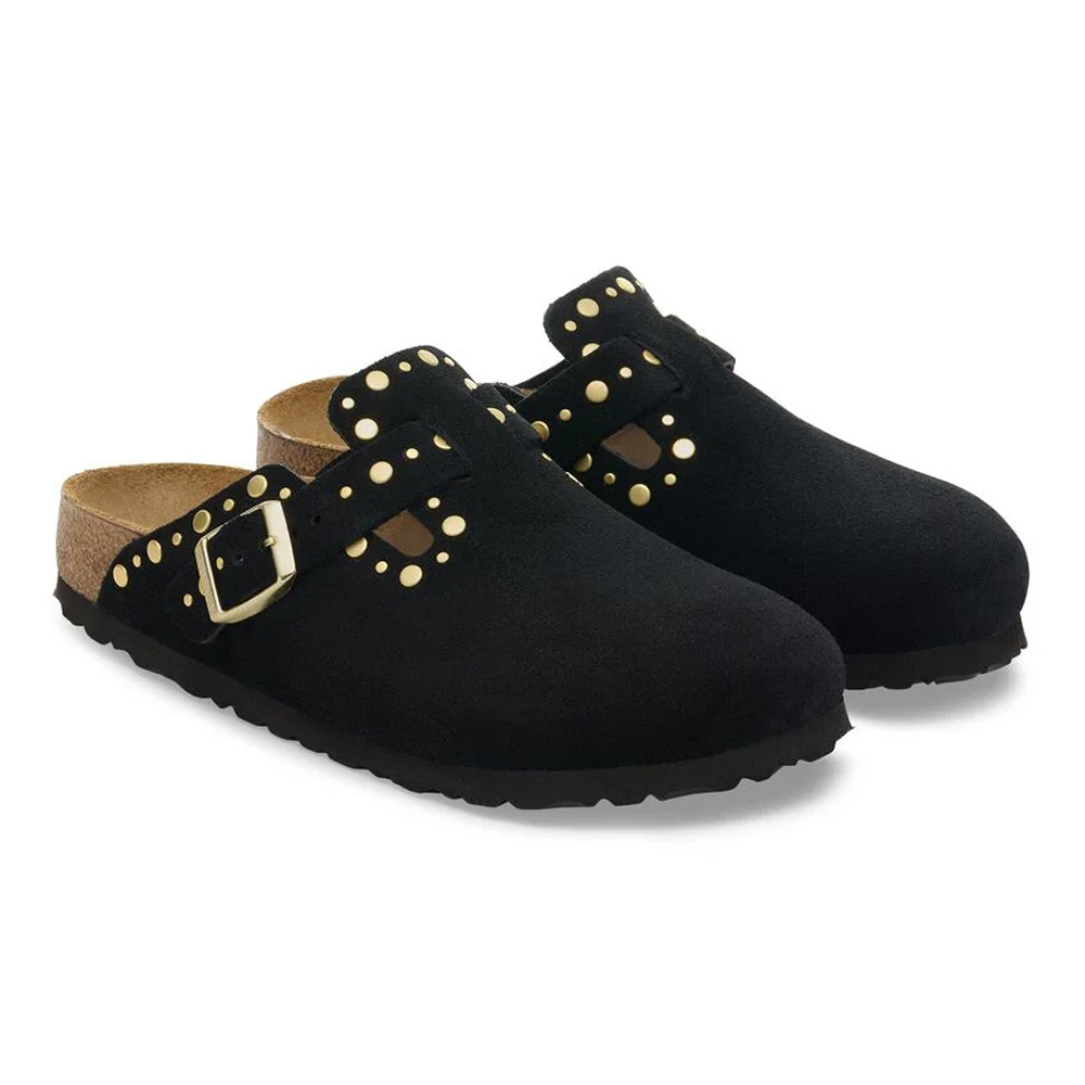 BIRKENSTOCK Boston Rivets Border Regylar Fit  Suede Γυναικεία Παντόφλα - 3