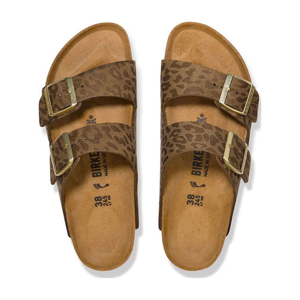 BIRKENSTOCK Arizona Soft Footbed Leather Regular Fit Γυναικείες Ανατομικές Παντόφλες - Χακί